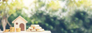 Banner Finans Planı madeni para yığını el kredisi ev kredisi madeni para yığını kavramını koruyor. Banner Yatırım planı altın para bankasını istifliyor. Kopya alanı ile mali danışmanlık planlama yatırımı