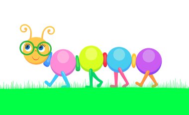Multicoloured cheerful caterpillar