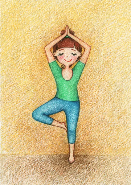 Chica haciendo yoga — Foto de Stock