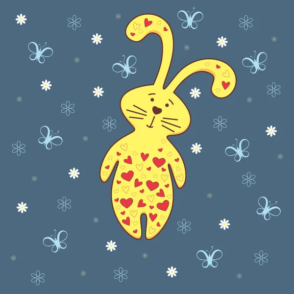 矢量图的黄色兔子 — 图库矢量图片