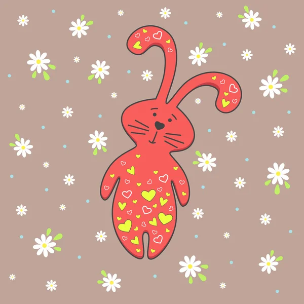 矢量图的红色的兔子 — 图库矢量图片