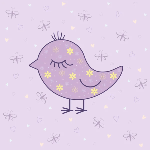 Векторні ілюстрації фіолетового птаха — стоковий вектор