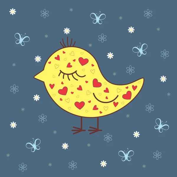 矢量插画的黄色鸟 — 图库矢量图片