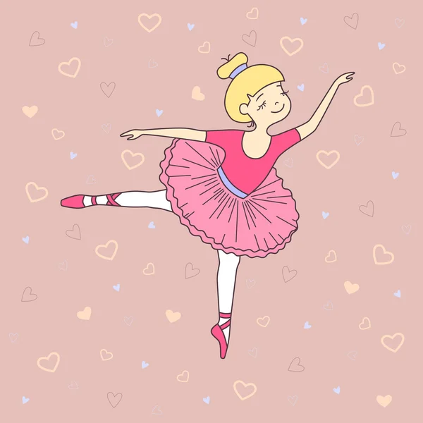 Ilustración vectorial de una linda bailarina de ballet — Vector de stock