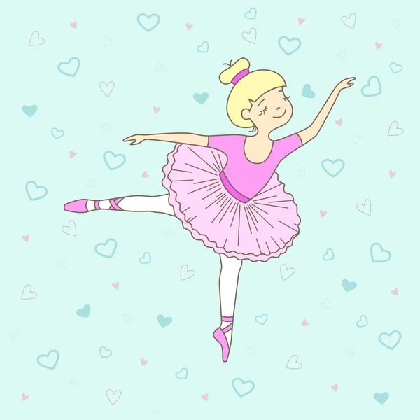 漂亮的小芭蕾舞演员的矢量图 — 图库矢量图片