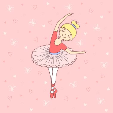 Güzel küçük balet vektör çizim
