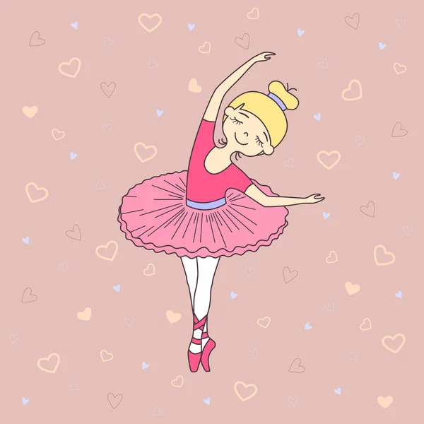 Векторная иллюстрация прекрасной маленькой балерины — стоковый вектор
