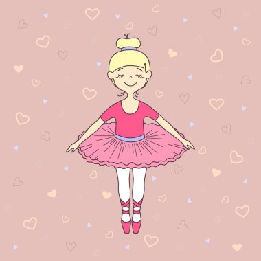 Güzel küçük balet vektör çizim