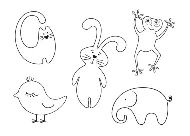 kontür hayvan ve kuş