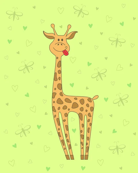 Vektorová ilustrace žirafy — Stockový vektor