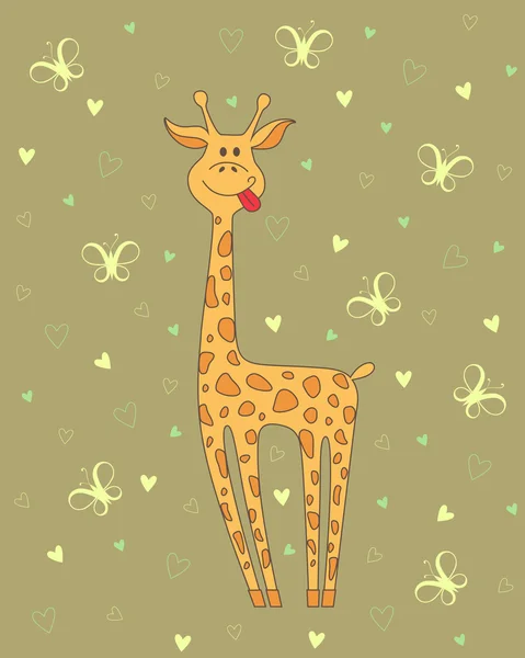 Vektor illustration av giraff — Stock vektor