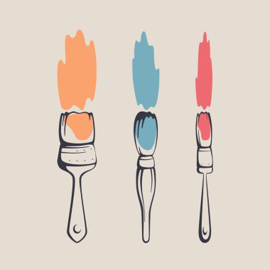 Vektör Boya fırçaları kümesini