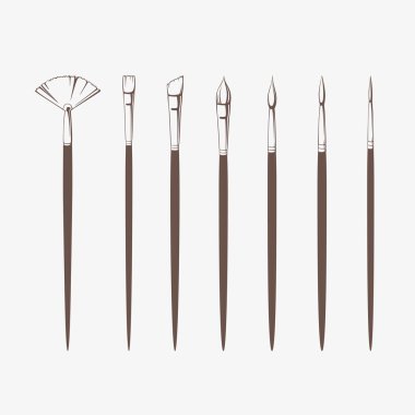 Vektör Boya fırçaları kümesini