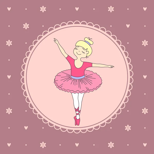 Ilustración vectorial de una linda bailarina de ballet — Vector de stock