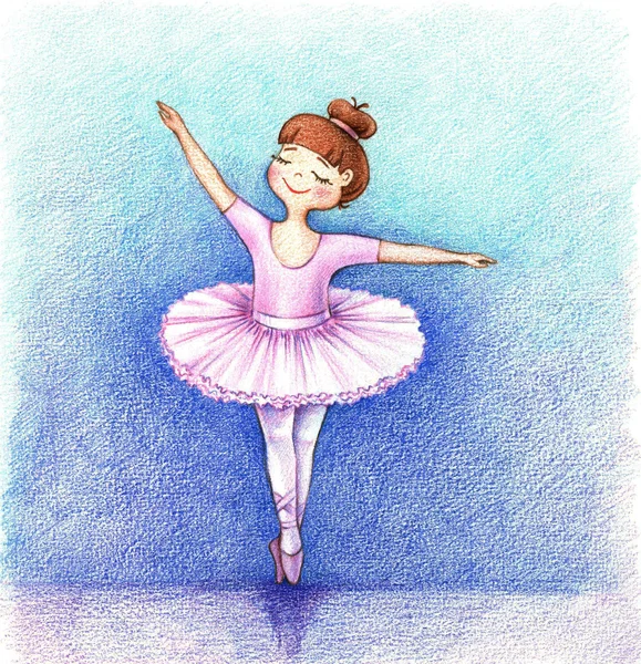 Pequeña bailarina de ballet en el escenario —  Fotos de Stock