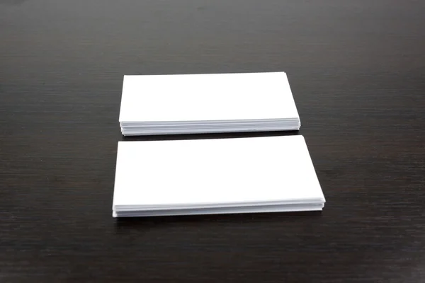 Blank business card on a office table — Stock Photo, Image