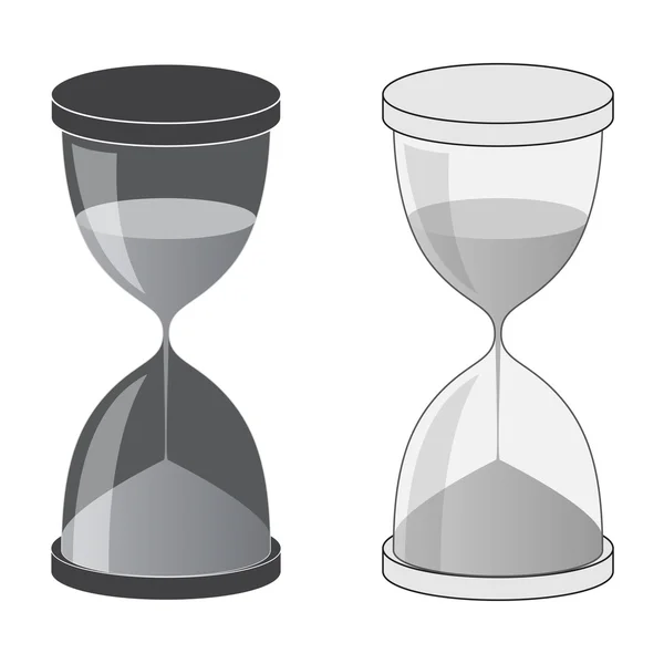 Reloj de arena oscuro y claro — Vector de stock