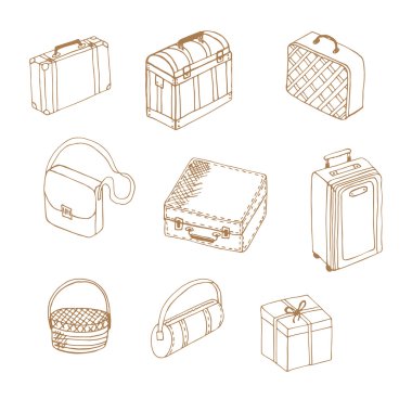 Elle çizilmiş bavul