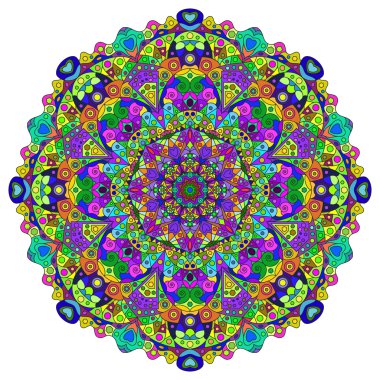 desen renkli mandala ile.