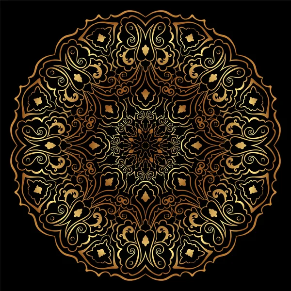 Siyah kağıt üzerinde altın dairesel şekli.