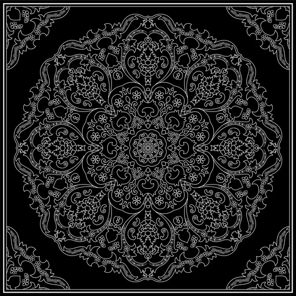 siyah zemin üzerine beyaz süsleme