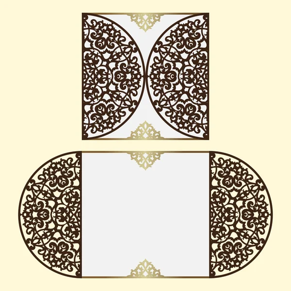 Lazercut vektör düğün davetiye şablon.