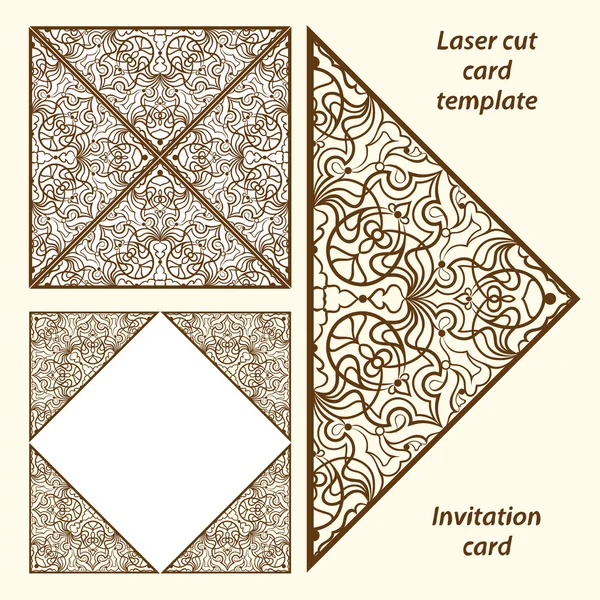 Lazercut vektör düğün davetiye şablon.