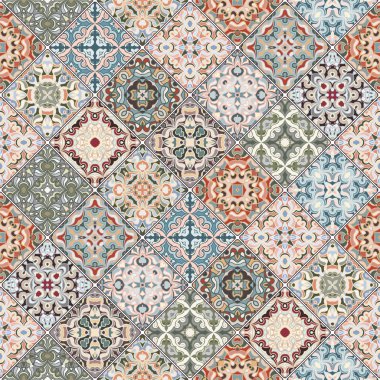 Turuncu ve yeşil soyut desenler