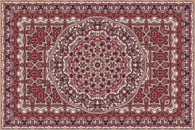 Zengin İran halısı etnik desen.