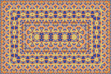 Zengin İran halısı etnik desen.