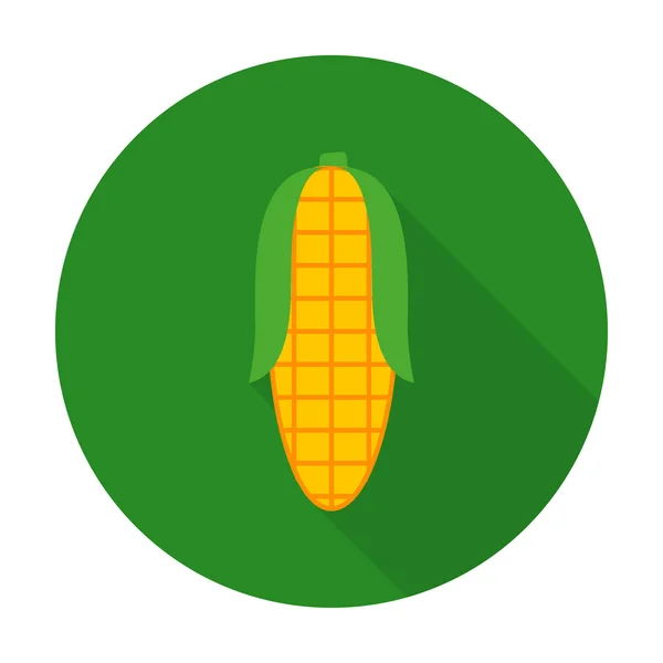 Kukuřice plochý kruh ikonu — Stockový vektor