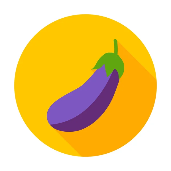 Eggplant flat circle icon — Stock Vector