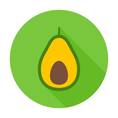 Avokado düz daire simgesi