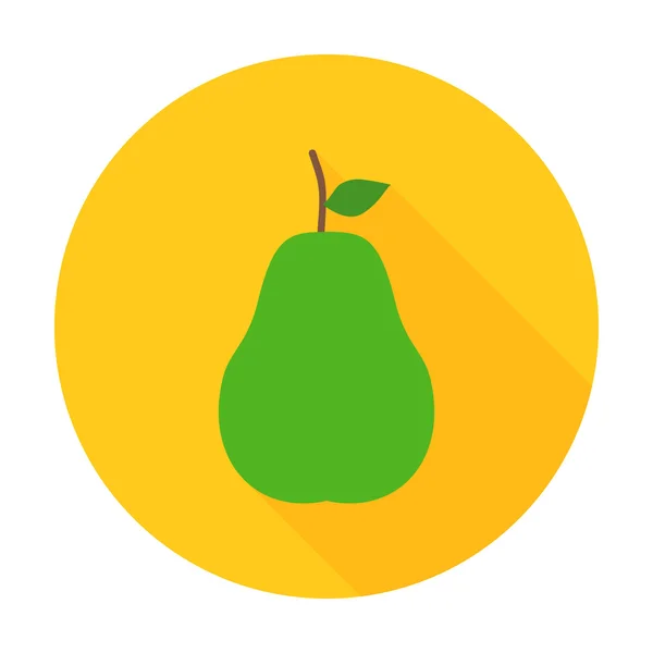 Pear flat circle icon — Stock Vector