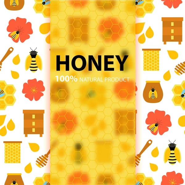 蜂蜜天然产品概念 — 图库矢量图片