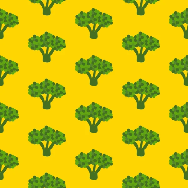 Broccoli plat naadloze patroon — Stockvector