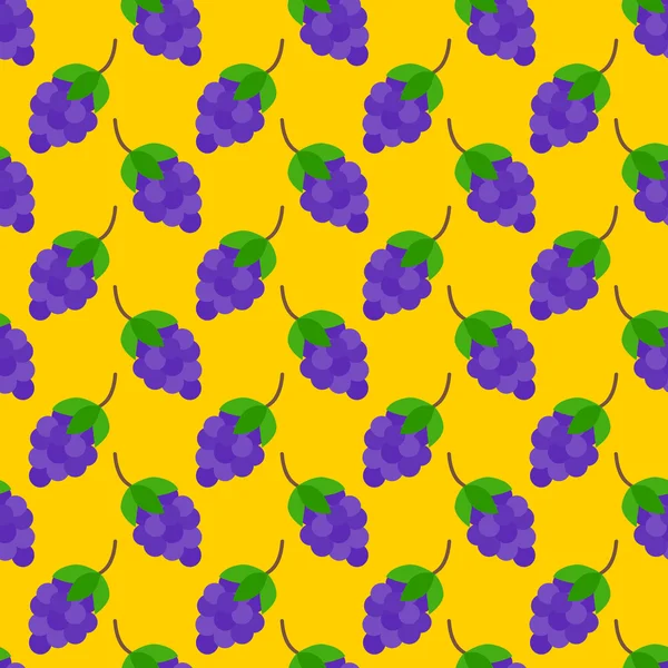 Druiven plat naadloze patroon — Stockvector