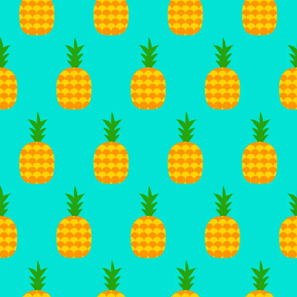 Ananas plat naadloze patroon — Stockvector