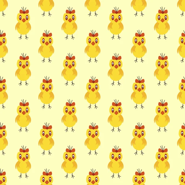 Gula kyckling seamless mönster — Stock vektor