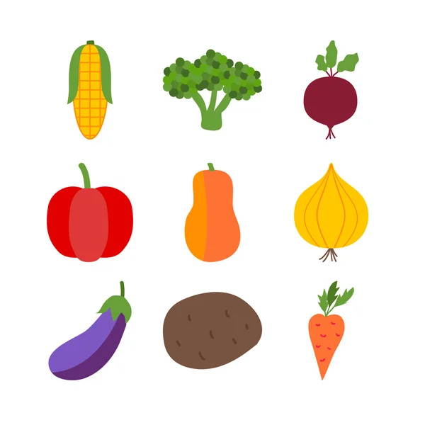 Légumes isolés sur blanc — Image vectorielle