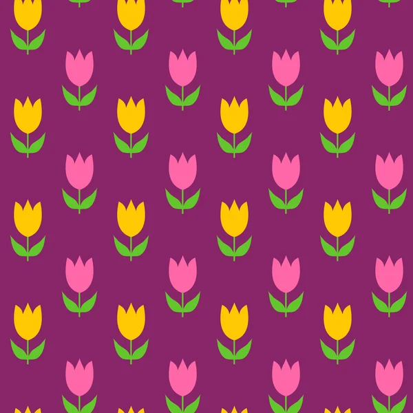 Tulipes colorées motif sans couture — Image vectorielle