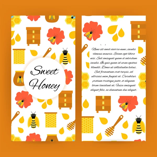 Modelo de folleto de folleto de miel dulce — Vector de stock