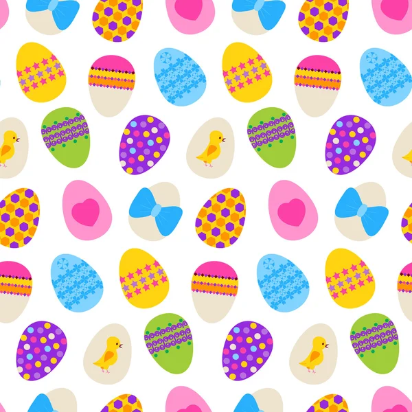 Modèle sans couture de Pâques avec des œufs — Image vectorielle