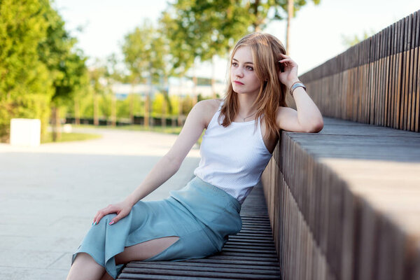 portrait of a teenage girl in the park