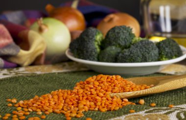 Kırmızı mercimek avuç