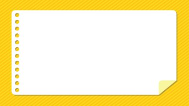 Pop Sarı Çapraz Çizgili Delikli Beyaz Not Kağıdı