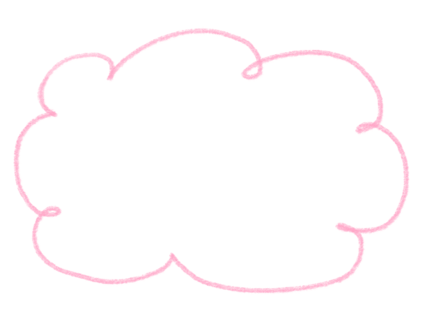 Başlık arkaplanı olarak pastel pembe pofuduk konuşma balonu çizimi