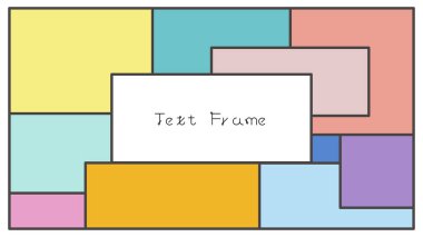 Üst üste binen Pastel Dikdörtgenleri ve Boşluğu Kopyalayan Modern Çerçeve Tasarımı