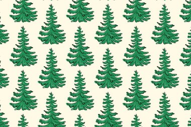 Kumaş izleri, ekolojik ambalaj kağıdı ve kırtasiye ürünleri için yeşil köknar ağacı karalama deseni