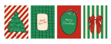 Ağaç, Kurdele Deseni, Süs ve 2026 Yıllık Noel Kartı Koleksiyonu Mevsimsel Kutlamalar, Yazdırma Dekorasyonu ve Tatil Davetiyeleri Tasarımı